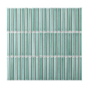 JAPANESE TRACES LEAF GREEN MIX MOSAIC 12X92X8MM ON 284X298MM