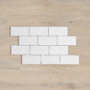 LODGE SUBWAY WAVY EDGE MATT WHITE WALL  75X150MM 07WAW1M